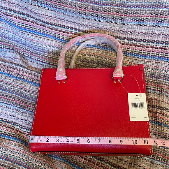 NWT red leather Quinn handbag - Picture 6 of 7